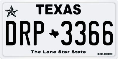 TX license plate DRP3366