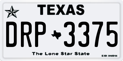 TX license plate DRP3375