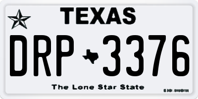 TX license plate DRP3376