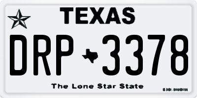 TX license plate DRP3378