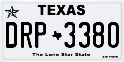 TX license plate DRP3380