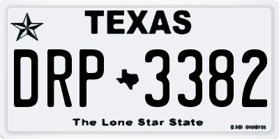 TX license plate DRP3382
