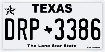 TX license plate DRP3386