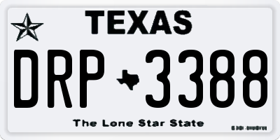 TX license plate DRP3388