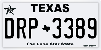 TX license plate DRP3389