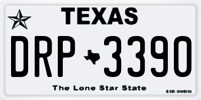 TX license plate DRP3390