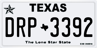 TX license plate DRP3392