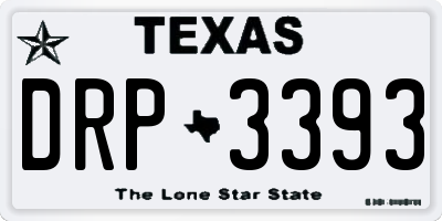 TX license plate DRP3393