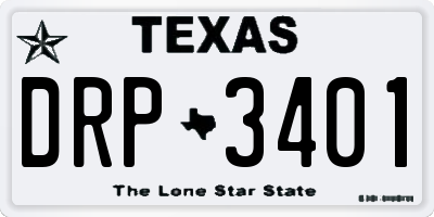 TX license plate DRP3401