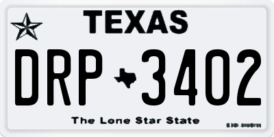 TX license plate DRP3402