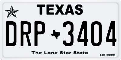 TX license plate DRP3404