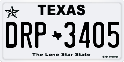 TX license plate DRP3405