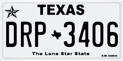 TX license plate DRP3406