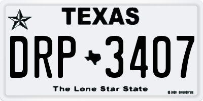 TX license plate DRP3407