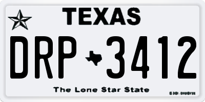 TX license plate DRP3412