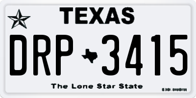TX license plate DRP3415