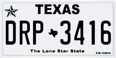 TX license plate DRP3416