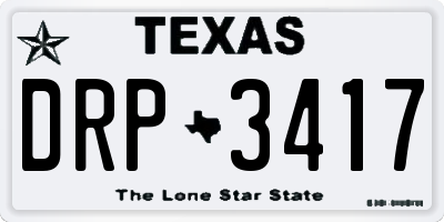 TX license plate DRP3417
