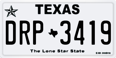 TX license plate DRP3419