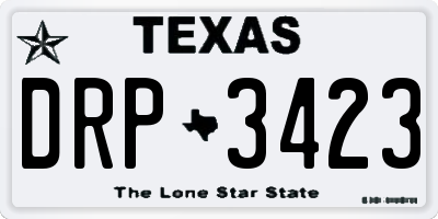 TX license plate DRP3423