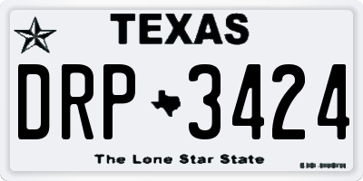 TX license plate DRP3424
