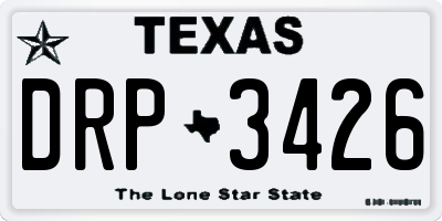 TX license plate DRP3426