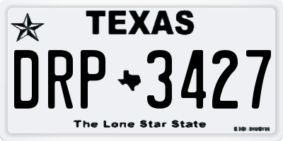 TX license plate DRP3427