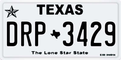 TX license plate DRP3429