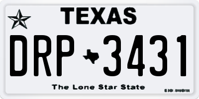 TX license plate DRP3431