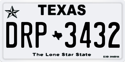 TX license plate DRP3432