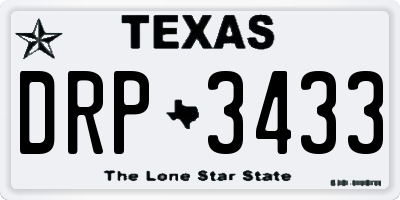 TX license plate DRP3433