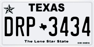 TX license plate DRP3434