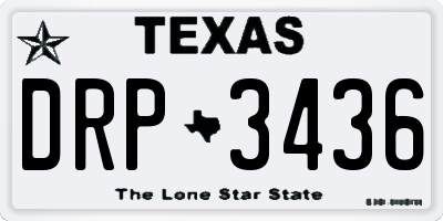 TX license plate DRP3436