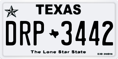 TX license plate DRP3442