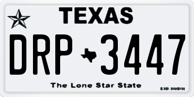 TX license plate DRP3447