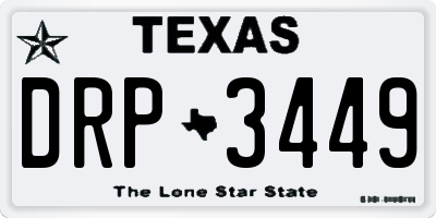 TX license plate DRP3449