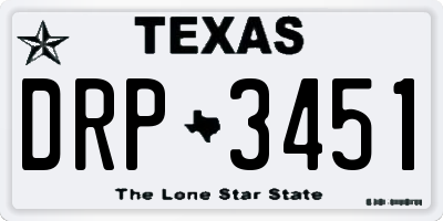 TX license plate DRP3451