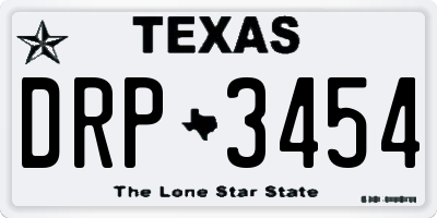 TX license plate DRP3454