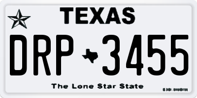 TX license plate DRP3455