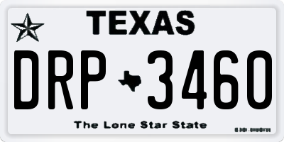 TX license plate DRP3460