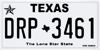 TX license plate DRP3461