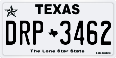 TX license plate DRP3462