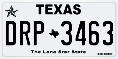 TX license plate DRP3463