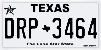 TX license plate DRP3464