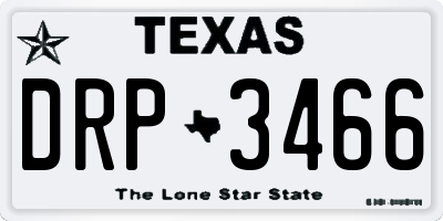 TX license plate DRP3466