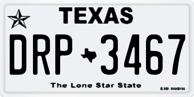 TX license plate DRP3467