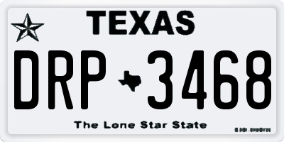 TX license plate DRP3468