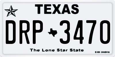 TX license plate DRP3470
