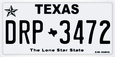 TX license plate DRP3472