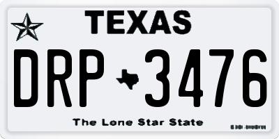 TX license plate DRP3476